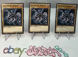 YUGIOH - RED-EYES B. DRAGON - LEDU-EN000 - 1ST EDITION - COMMON - X3 - YGO TCG - Image 1