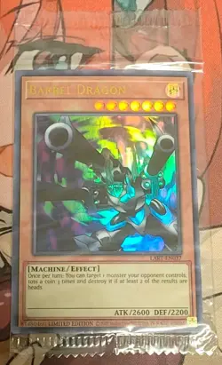 Yu-Gi-Oh! Barrel Dragon LART-EN037 Lost Art Ltd Ed Ultra Rare Foil- Sealed! New! - Image 1