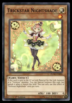 Yugioh Trickstar Nightshade FLOD-EN006 Common 1st Edition NM - Image 1