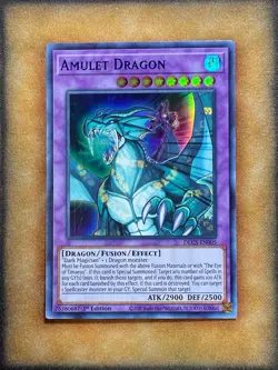 Yugioh Amulet Dragon DLCS-EN005 Ultra Rare 1st Ed BLUE NM - Image 1