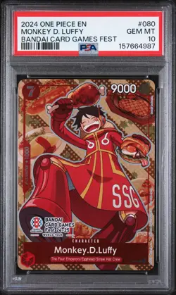 Monkey D. Luffy P-080 Bandai Card Games Fest 24-25 Promo Card PSA 10 Gem Mint - Image 1