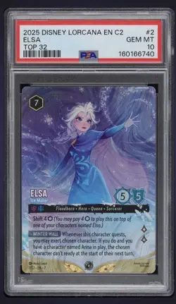 2025 DISNEY LORCANA EN C2 CHALLENGE PROMO #2 ELSA ICE MAKER TOP 32 PRIZE PSA 10 - Image 1