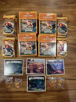 4x Lorcana Wilds Unknown Prerelease Kit - Unsealed Box no Promo Card - 24x Packs - Image 1