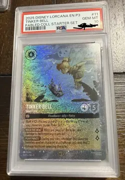 2025 Disney Lorcana EN Tinker Bell 11/P3 Fabled Collection Starter PSA 10 - Image 1