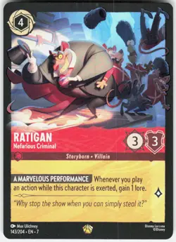 Ratigan Nefarious Criminal 143/204 Archazia's Island Disney Lorcana - Image 1