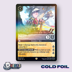 Piglet - Sturdy Swordsman 191/204 Legendary COLD FOIL Ursula's NM Disney Lorcana - Image 1