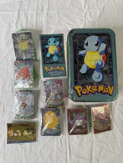 Vintage Squirtle 1999 Topps TV Animation Edition Tin (with cards) Opened - Image 1