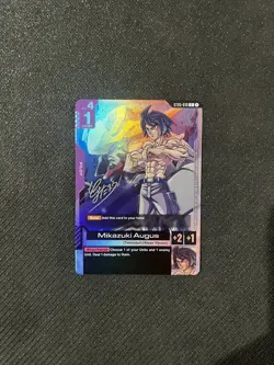 Gundam Card Game ST05-010 C Mikazuki Augus Alternate Art Release Event Signature - Image 1
