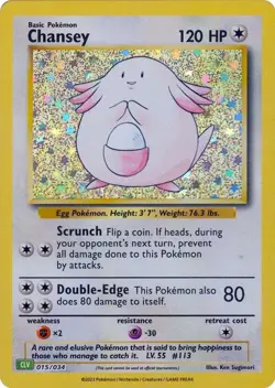 Chansey CLV 015/034 TCG Classic Collection Pokemon Card NM - Image 1