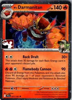 N's Darmanitan 027/159 Prize Pack Series Cards Holo NM - Image 1