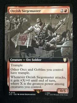 Magic MTG Orcish Siegemaster (Extended Art) (Foil Icon) Commander: the LOTR - Image 1