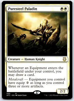 Puresteel Paladin 69 Commander: Adventures in the Forgotten Realms MTG NM/M - Image 1