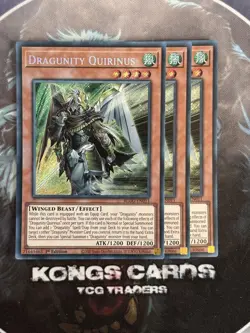 3X BLGG-EN011 Dragunity Quirinus Secret Rare YuGiOh! PLAYSET - Image 1