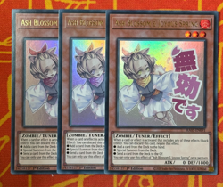 YUGIOH ASH BLOSSOM & JOYOUS SPRING STAMP ULTRA RARE NM RA05-EN091 x3 PLAYSET - Image 1