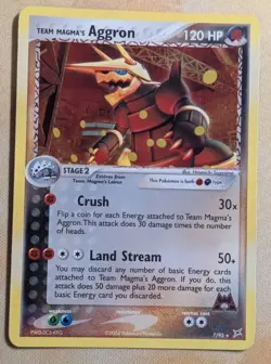 Team Magma's Aggron 7/95 Team Magma vs Team Aqua Holo Pokemon Card Game TCG ✨ - Image 1