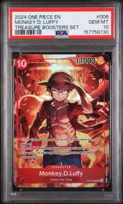 One Piece Monkey D. Luffy ST10-006 Treasure Booster Set Promo PSA 10 - Image 1