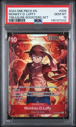 2024 ONE PIECE PROMOS TREASURE BOOSTERS SET #006 MONKEY D. LUFFY PSA 10 - Image 1