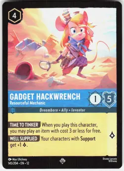 Gadget Hackwrench Resourceful Mechanic 145/204 Wilds Unknown Disney Lorcana - Image 1