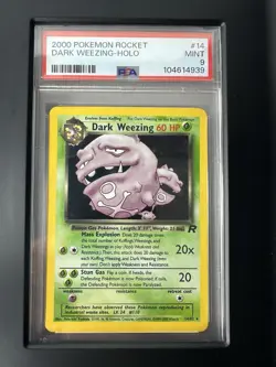 Pokemon Team Rocket Dark Weezing Holo #14 PSA 9 - Image 2