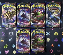 Pokemon TCG Sword and Shield Base Set Booster Pack Art Set - 6 Packs New - Image 1