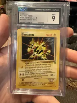 1999 Pokemon Electabuzz Black Star Movie Promo Mewtwo Strikes Back #2 CGC 9 - Image 1