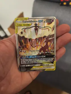 Pokemon TCG Espeon & Deoxys GX SM240 Tag Team Black Star Promo Holo NM - Image 1