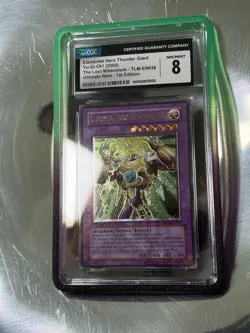 Yugioh Elemental Hero Thunder Giant TLM-EN036 1st Edition Ultimate Euro CGC 8 NM - Image 4