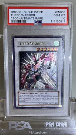 PSA 10 Turbo Warrior GREY MISPRINT Csoc 1st Ed Ultimate Rare Yugioh Gem Mint - Image 1