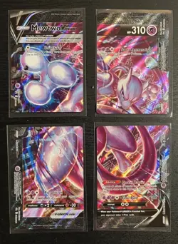 Mewtwo Mew Pokemon Card Set 4 Sword And Shield Holo Rare V Union Set SWSH - Image 1