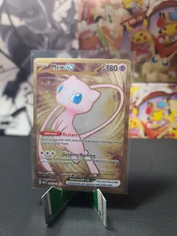 Pokemon Mew EX TCG Scarlet & Violet Gold Holo Metal Promo Card 205/165 - Image 1