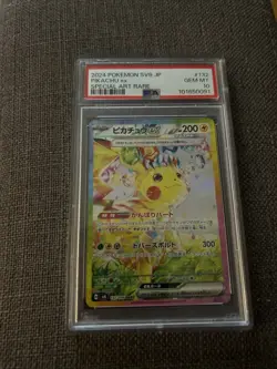 PSA 10 Pikachu ex SAR 132/106 Super Electric Breaker sv8 Pokemon Card Japanese - Image 1