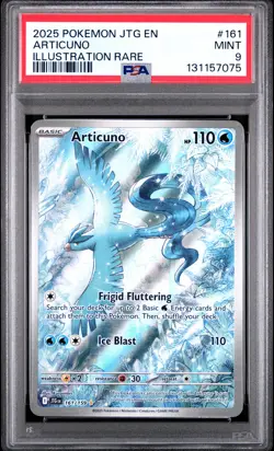 2025 POKEMON JTG EN-JOURNEY TOGETHER ILLUSTRATION RARE #161 ARTICUNO PSA 9 - Image 1