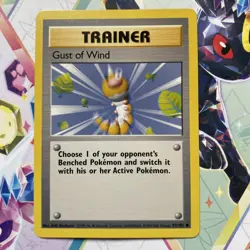 Pokemon TCG Gust of Wind Base Set 93/102 Regular Unlimited Common Trainer - Image 1