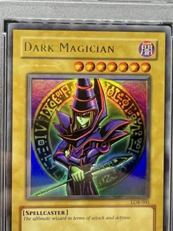 Yu-Gi-Oh PSA 9 Dark Magician LOB-005 Foil Shift Error Misprint - Image 2