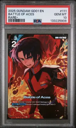 Gundam Card Game - Battle Of Aces - GD01-111 R+ - Alternate Art English PSA 10 - Image 1