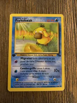 Psyduck Psykokwak 53/62 1rst Edition Fossile Carte Pokemon Wizards - Image 1