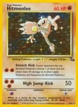 Hitmonlee (7, #07/62) - Unlimited Holofoil OS - Fossil HP Pokemon - Image 1