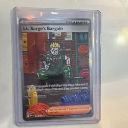 Pokemon Lt. Surge's Bargain Trainer Full Art Holo Mega Evolution Me01 185/132 - Image 1