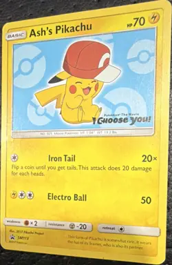 Pokemon Ash's Pikachu SM113 SM Promo Regular - Image 1