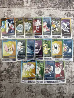 Pokemon 1997 Bandai Carddass Lot 18 Cards Japanese Vintage NM-LP - Image 1