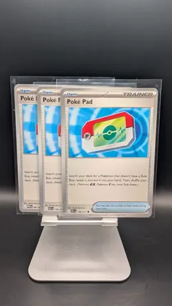 3 x POKEMON POKE PAD 198/217 ASCENDED HEROES COMMON POKEMON - Image 1