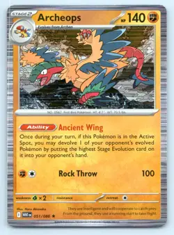 Pokemon Archeops SV: White Flare WHT Holo 051/086 NM - Image 1