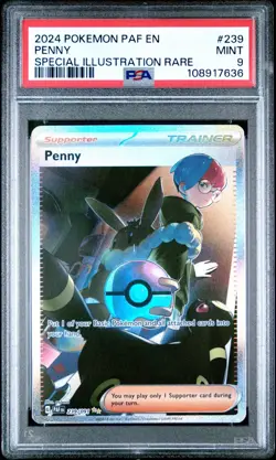 2024 POKEMON PAF EN-PALDEAN FATES SPECIAL ILLUSTRATION RARE #239 PENNY PSA 9 - Image 1