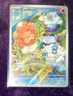 Castform Sunny Form 195/191 Surging Sparks Illustration Rare IR Pokemon Card - Image 1