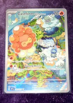 Castform Sunny Form 195/191 Surging Sparks Illustration Rare IR Pokemon Card - Image 2