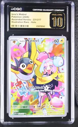 Pokemon Iono's Wattrel 231/217 Illustration Rare Ascended Heroes CGC 10 PRISTINE - Image 1