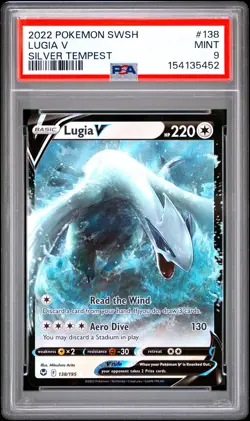 2022 POKEMON SWORD & SHIELD SILVER TEMPEST #138 LUGIA V PSA 9 - Image 1