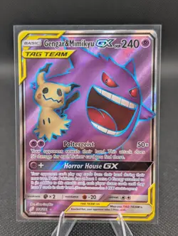 Pokemon Gengar & Mimikyu GX 164/181 SM Team Up TAG TEAM Full Art Holo UR - Image 1