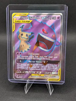 Pokemon Gengar & Mimikyu GX 164/181 SM Team Up TAG TEAM Full Art Holo UR - Image 2