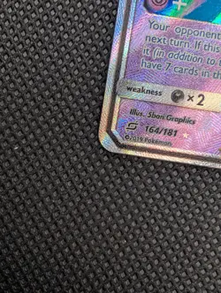Pokemon Gengar & Mimikyu GX 164/181 SM Team Up TAG TEAM Full Art Holo UR - Image 4